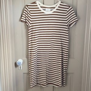 Lou & Grey Cream & Brown shift cotton Dress